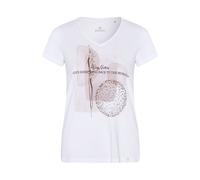 Detto Fatto Jersey-Shirt mit Print-Botschaft Weiß (White) 34