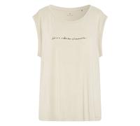 Detto Fatto Schriftzug-Top aus Viskose und Elasthan Sand (Beige) 38