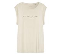 Detto Fatto Schriftzug-Top aus Viskose und Elasthan Sand (Beige) 42