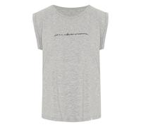 Detto Fatto Schriftzug-Top aus Viskose und Elasthan Hell Grau (Light Grey) 34