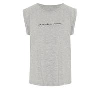 Detto Fatto Schriftzug-Top aus Viskose und Elasthan Hell Grau (Light Grey) 38