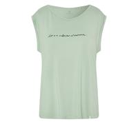 Detto Fatto Schriftzug-Top aus Viskose und Elasthan Grün (Silt Green) 40