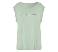 Detto Fatto Schriftzug-Top aus Viskose und Elasthan Grün (Silt Green) 44