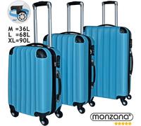 Deuba Kofferset Hartschale hellblau mit Schloss