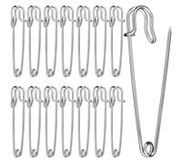 Deudy 15 Stück Silber Extragroß Sicherheitsnadel Sicherheitsnadeln Set, Metall Sicherheitsnadeln verschiedenen größen für handarbeiten, Kleidung kunsthandwerk, schmuck und DIY Handwerk- 75mm