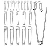 Deudy 20 Stück 3 Größen Extragroß Sicherheitsnadel Sicherheitsnadeln Set, Metall Sicherheitsnadeln verschiedenen größen für handarbeiten, Kleidung kunsthandwerk, schmuck und DIY Handwerk(50/75/100mm)