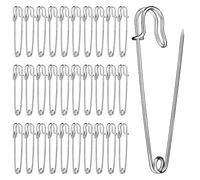 Deudy 30 Stück Silber Extragroß Sicherheitsnadel Sicherheitsnadeln Set, Metall Sicherheitsnadeln verschiedenen größen für handarbeiten, Kleidung kunsthandwerk, schmuck und DIY Handwerk- 50mm