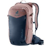 Deuter Compact EXP 14+3 ink-ashrose - Fahrradrucksack 14+3 Liter, Airstripes-Rückensystem, erweiterbares Volumen, ergonomische Passform für 170-195 cm, Helmhalterung, Regenhülle