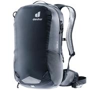 Deuter Race 16 black - Fahrradrucksack 16 Liter, aus recyceltem Material, ohne PFAS hergestellt, ClimatePartner zertifiziertes Produkt, belüftetes Airstripes Rückensystem, leicht und kompakt