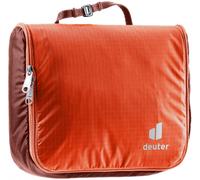 Deuter Wash Center Lite I Kulturbeutel papaya-redwood - ultraleichter Reise-Waschbeutel, ohne PFAS, kompakt, praktische Innenfächer, Haken zum Aufhängen