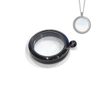 Devantia Schwarzes Glasmedaillon aus Edelstahl mit Schraubverschluss - Memory Anhänger Befüllbar 30mm, Kristall Glas Medaillon, Foto Medaillon Rund für Erinnerungsstücke und Schmuck Selber Machen