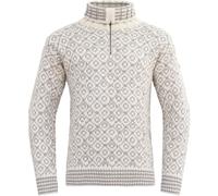 Devold Svalbard Wool Zip Neck Pullover - Offwhite - Grey
