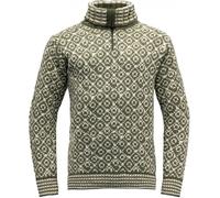 Devold Svalbard Sweater Zip-Neck olive/offwhite - Größe L