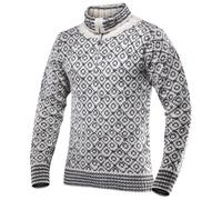 Devold Svalbard Wool Zip Neck Pullover - Off White - Anthracite