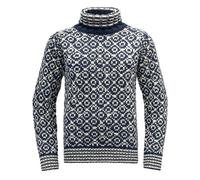 Devold Svalbard Wool High Neck Pullover - Night - Off White