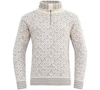 Devold Svalbard Wool Zip Neck Pullover - Offwhite - Grey