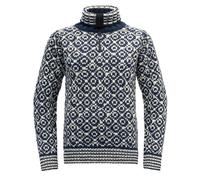 Devold Svalbard Wool Zip Neck Pullover - Night - Off White