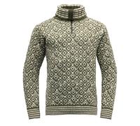Pullover SVALBARD WOOL ZIP NECK (OLIVE/OFFWHITE) M