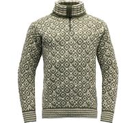 Devold Svalbard Wool Zip Neck - Olive/Offwhite - S