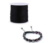 DEWIN Chinesische Knotenschnur Stricken, 100m x 0,8mm Schwarzes Nylon Chinesische Knotenschnur Rattail Makramee Fadenschnur