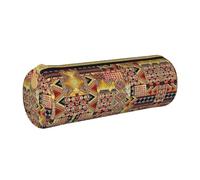 DEXNEL Federmäppchen aus afrikanischem Textil, Patchwork-Design, Stiftehalter mit Reißverschluss, elegant, praktisch, für Jungen und Mädchen, weiß, Einheitsgröße, Taschen-Organizer