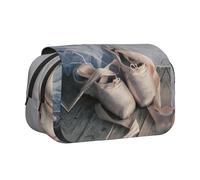 DEXNEL Federmäppchen mit Ballettschuh-Druck für Bleistifte, praktische Aufbewahrungsbox für Aquarellstifte oder Marker, Schwarz , Einheitsgröße, Taschen-Organizer