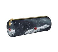 DEXNEL Federmäppchen mit Marienkäfer auf Gänseblümchen, mit Reißverschluss, elegante, praktische Stiftebeutel für Jungen und Mädchen, weiß, Einheitsgröße, Taschen-Organizer