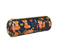 DEXNEL Federmäppchen mit niedlichem Tiermotiv und Fuchs-Blumen-Motiv, mit Reißverschluss, elegantes, praktisches Federmäppchen für Jungen und Mädchen, weiß, Einheitsgröße, Taschen-Organizer