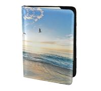 Dexnel Reisepasshülle für Damen, Herren, Motiv: Ozean-Sonnenuntergang, 1 Stück