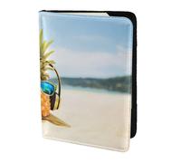 Dexnel Reisepasshülle für Damen und Herren, Motiv: Strand mit Ananas-Motiv, 1 Stück