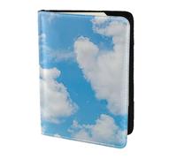 Dexnel Reisepasshülle für Reisen, Damen, Herren, Motiv: blauer Himmel, Weiß, Wolkendruck, 1 Stück