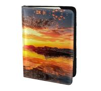 Dexnel Reisepasshülle für Reisen, Damen, Herren, Motiv: Leuchtturm im Sonnenuntergang, niedlich, Reisepasshülle, 1 Stück