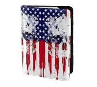Dexnel Reisepasshülle mit amerikanischer Flagge, Totenkopf-Aufdruck, 1 Stück, für Reisen, Damen, Herren, niedliche Reisepasshülle