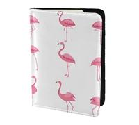 Dexnel Reisepasshülle mit Flamingos auf weißem Druck, 1 Stück, für Reisen, Damen, Herren, niedliche Reisepasshülle