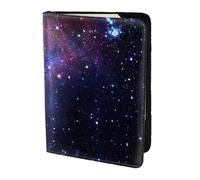 Dexnel Reisepasshülle mit Galaxie-Druck, 1 Stück, für Reisen, Damen, Herren, niedliche Reisepasshülle, Reisepasshülle, Blau und Violett