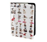 Dexnel Reisepasshülle mit niedlichem Chihuahua-Mops-Muster, 1 Stück, für Reisen, Damen, Herren, niedliche Reisepasshülle