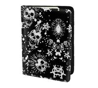 Dexnel Reisepasshülle mit Punk-Totenkopf-Motiv, für Reisen, Damen, Herren, niedlicher Reisepass, Reisepasshülle, Weiß, 1 Stück