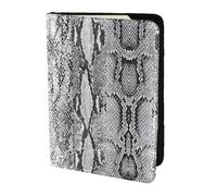 Dexnel Reisepasshülle mit Schlangenhaut-Motiv, Schwarz und Weiß, 1 Stück