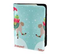 Dexnel Reisepasshülle mit Weihnachts-Llama-Druck, 1 Stück, für Reisen, Damen, Herren, niedliche Reisepasshülle