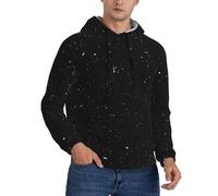 DEXNEL Schwarzer Glitzer Herren Weihnachten Oversize Hoodies Pullover Herbst Einfarbig Hoodie Streetwear Kapuzenpullover Stylisches Sweatshirt, Schwarz , XXL