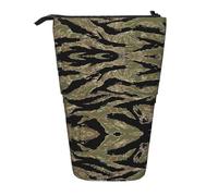DEXNEL Tiger Stripe Camo niedlicher Stehstifthalter, Teleskop-Tasche, Pop-Up-Tasche, Schreibwaren-Box für Studenten, Mädchen, Jungen, Schwarz , Einheitsgröße, Taschen-Organizer