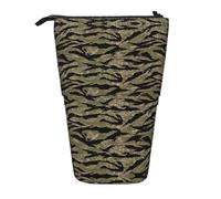 DEXNEL Tiger Stripe Camo niedlicher Stehstifthalter, Teleskop-Tasche, Pop-Up-Tasche, Schreibwaren-Box für Studenten, Mädchen, Jungen, Schwarz , Einheitsgröße, Taschen-Organizer