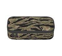 DEXNEL Tiger Stripe Camo tragbare Schultasche mit Reißverschluss, hohe Kapazität, stabiles multifunktionales Federmäppchen für Kinder, Schwarz , Einheitsgröße, Taschen-Organizer