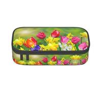 DEXNEL Tragbares Federmäppchen mit Reißverschluss, hohe Kapazität, stabiles multifunktionales Federmäppchen für Kinder, Schwarz , Einheitsgröße, Taschen-Organizer