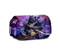 DEXSHUN Sung Jin Woo Federmäppchen Anime Cha Hae-In Pencil case Cartoon Schreibwaren Doppelschichtiger 3D-Druck Federmäppchen Große Stifttasche für Mädchen Jungen