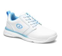 Dexter Raquel LX Bowlingschuhe für Damen mit breiter Breite (für Rechts- und Linkshänder, universelle Gleitsohlen auf beiden Schuhen), Weiß/Blau, Größe 45