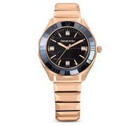Dextera 3-hand Uhr, 37 mm, Schweizer Produktion, Metallarmband, Schwarz, Roségoldfarbenes Finish OS