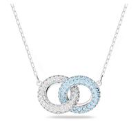 Dextera Halskette, Pavé, Verflochtene Ringe, Blau, Rhodiniert OS