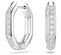 Dextera Kreolen, Achteckform, Rundschliff, Klein, Weiß, Rhodiniert OS