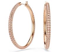 Dextera Kreolen, Pavé, Groß, Weiß, 18K Roségoldbeschichtet OS